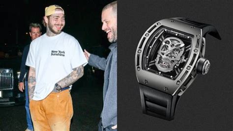 richard mille post melone|Post Malone Spotted Wearing A Richard Mille Skull Tourbillon.